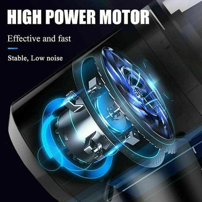 3-in-1 Portable Car Vacuum Cleaner with Blower, USB Rechargeable, Black, Wireless Handheld Mini Design, Strong Suction, Washable HEPA Filter for Car, Home, Travel