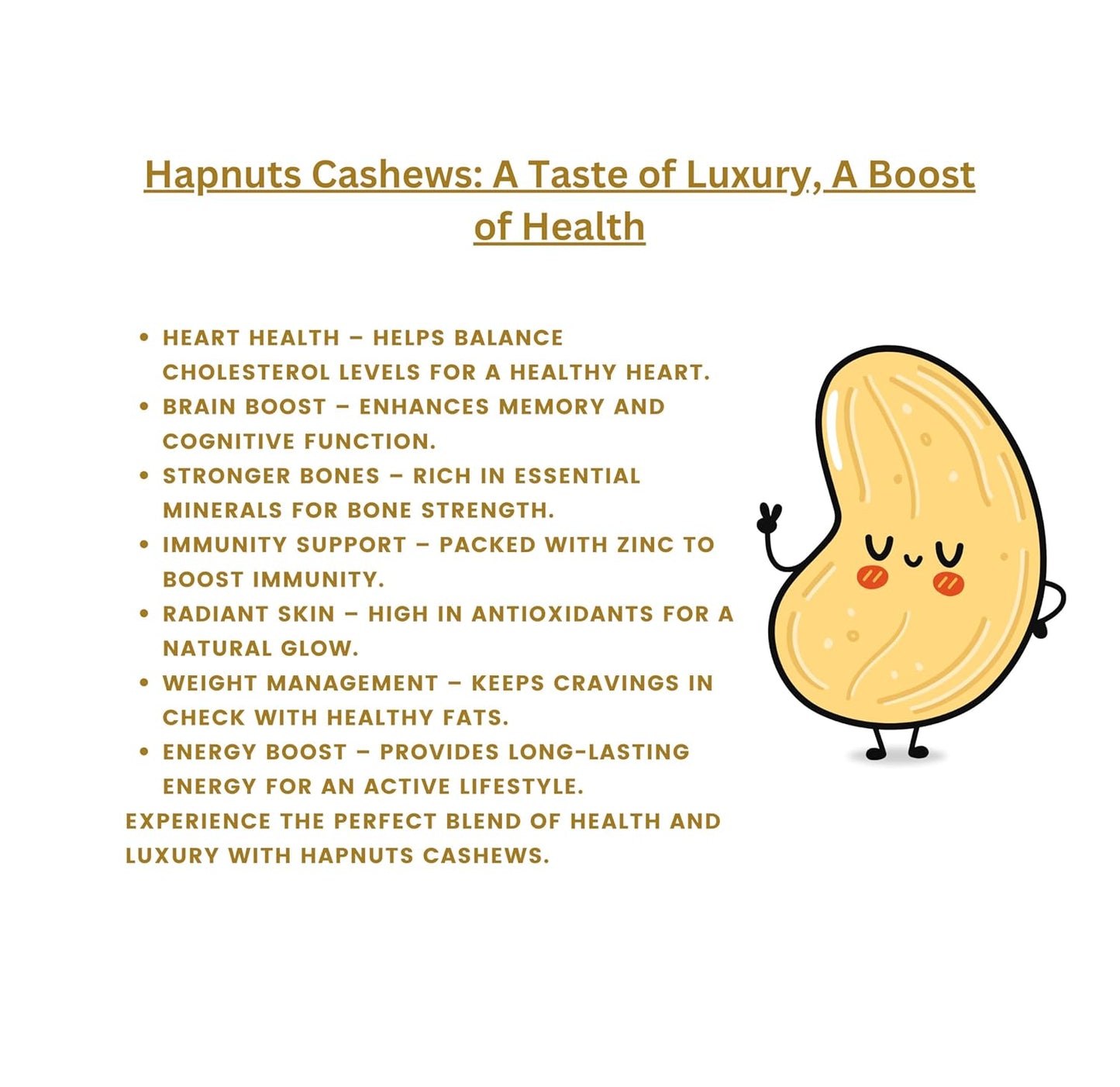 Hapnuts Premium Cashews 250g (Pack of 4) | 100% Natural & Crunchy | Value Combo Dry Fruits