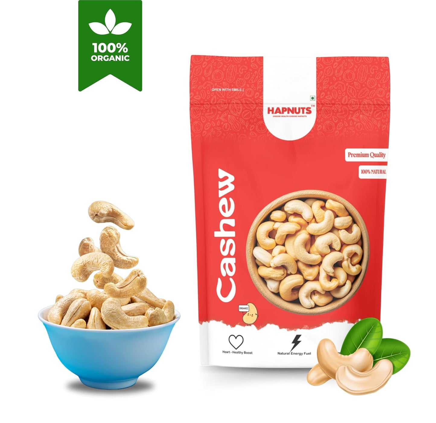 Hapnuts Premium Cashews 250g (Pack of 4) | 100% Natural & Crunchy | Value Combo Dry Fruits